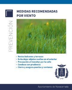 Recomendaciones preventivas ante previsión de rachas de viento