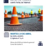 AVISO DE OBRAS CORTE TOTAL DE TRÁFICO