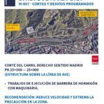 Cortes y desvíos en la M-607: Semana del 2 al 6 de marzo de 2026