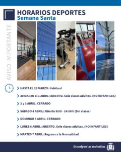 Horario deportes semana santa