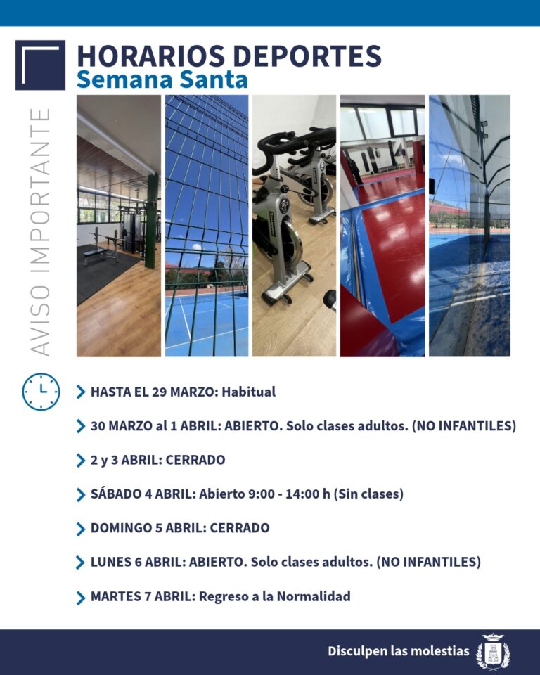 Horario deportes semana santa