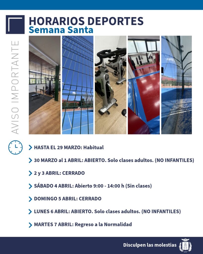 Horario deportes semana santa