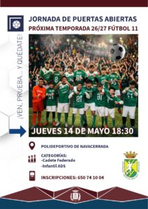 Jornada de Puertas Abiertas: Fútbol 11 (Temporada 26/27)